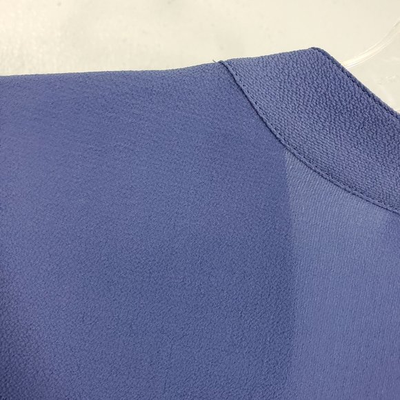 Linea by Louis Dell Olio Sky Blue Button Down Pockets Tunic Top Shirt Blouse - Picture 8 of 11